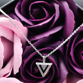 Colier Argint 925 Triunghi cu pietre